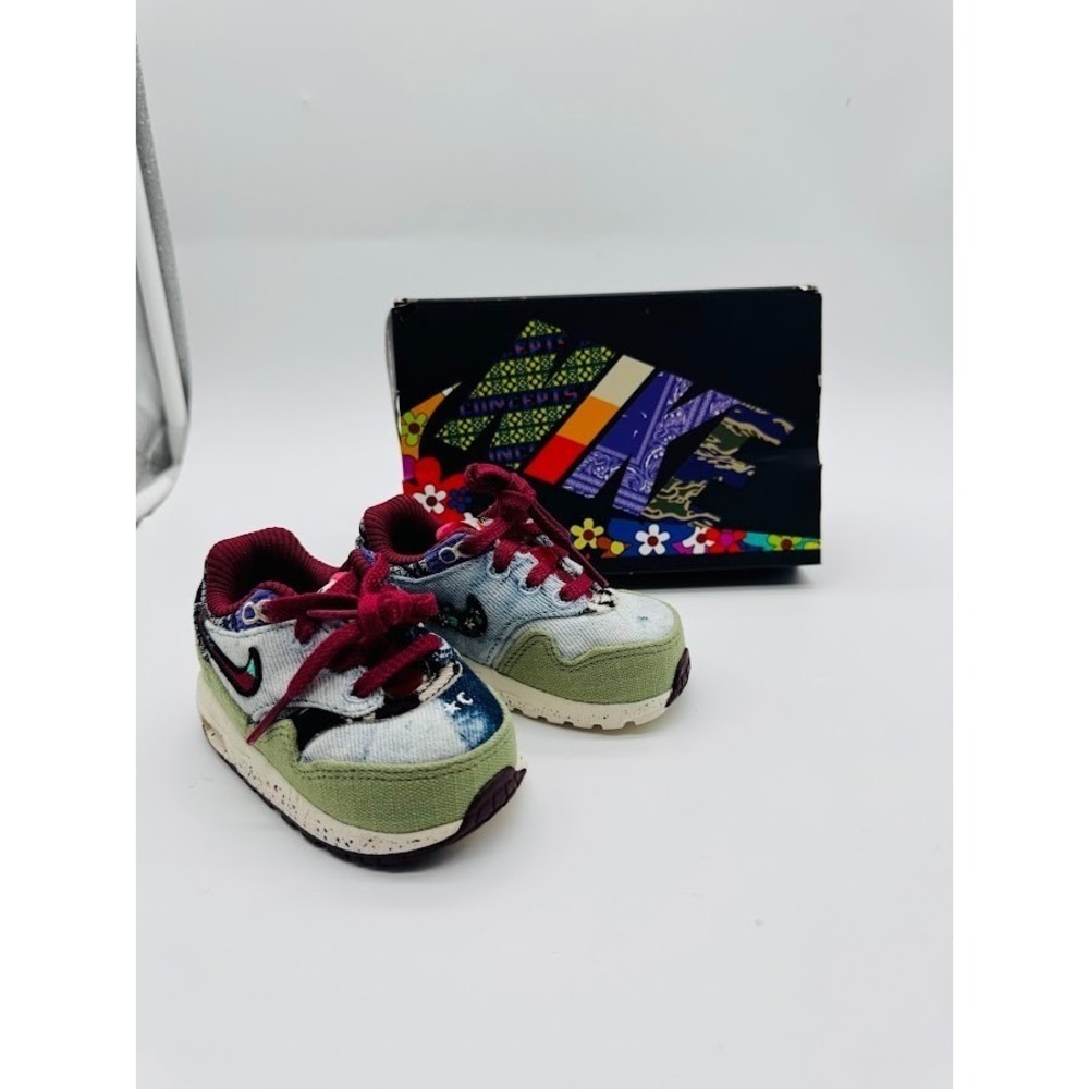 Nike Air Max 1 TD x Concepts Mellow Denim Patchwork Sneakers DR2363-400 Size 4C